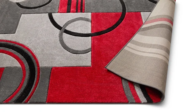 Well Woven Ruby Galaxy Waves Modern Geometric Grey Red Area Rug - Size: 6&7 inch x 9&3 inch