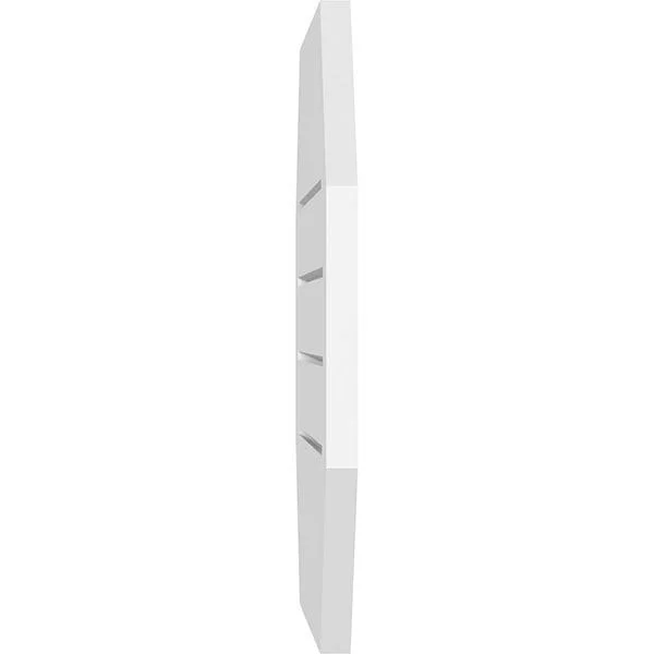 Ekena Millwork GVPOH32X1201SF 32x22W x 12x22H Horizontal Elongated Octagon Surface Mount PVC Gable Vent: Functional, 3-1/2x22W x