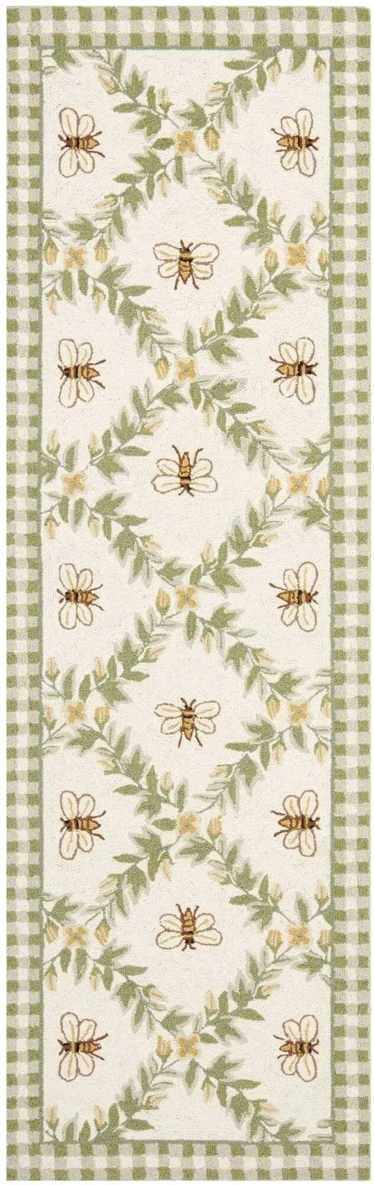 Safavieh Chelsea HK55A 3&9x22 x 5&9x22 Ivory, Green Area Rug