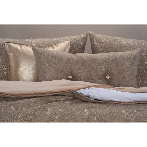 F Scott Fitzgerald Garden Party Bronze Luxury Bedding Set, Size: Full, Brown