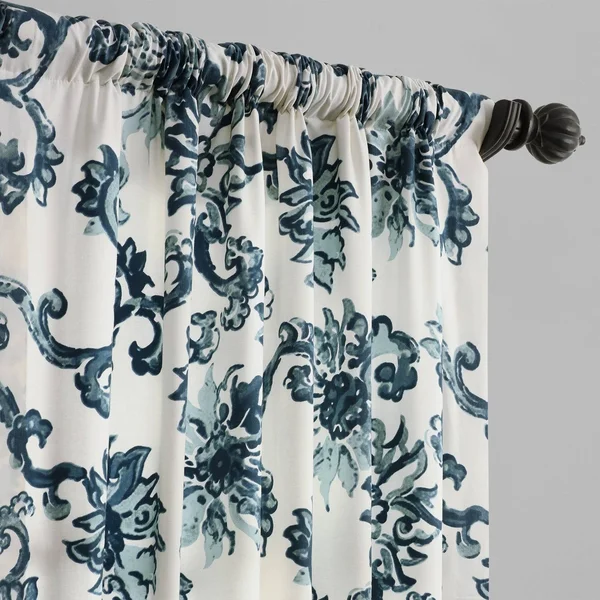 Exclusive Fabrics Indonesian Printed Cotton Twill Curtain Panel - 50 x 120 - Indonesian Rust