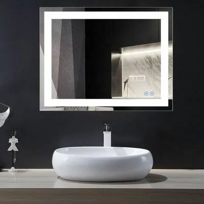 Shoup Backlit Modern & Contemporary Frameless Lighted Bathroom/Vanity Mirror Orren Ellis Size: 36x22 H x 28x22 W