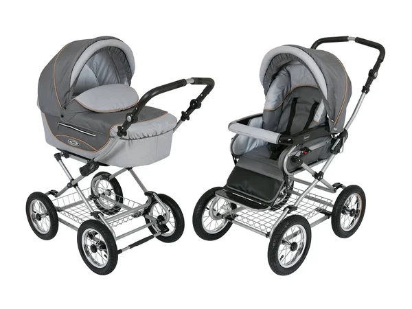 Roan Kortina Classic Pram Stroller 2-in-1 with Bassinet and Seat, Gray