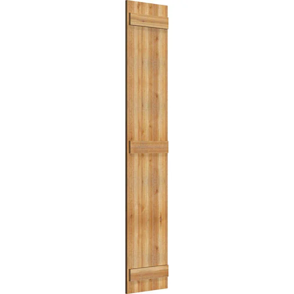 16 7/8x22W x 82x22H TimberCraft Five 3 3/8x22 Boards Joined Board-n-Batten Shutters - Rough Sawn Western Red Cedar (Per Pair)