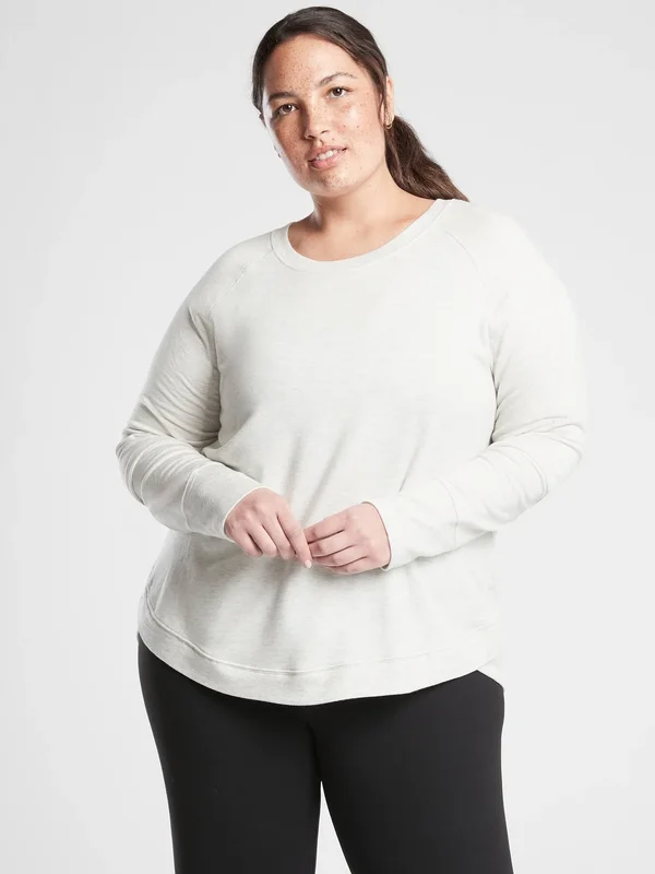 Athleta Women's Mindset Sweatshirt Fog Grey Heather Plus Size 3X