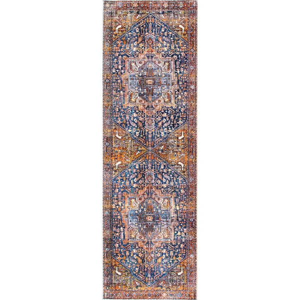 nuLOOM Vintage Harriet Medallion Fringe Area Rug - 2& 6x22 x 14& Runner - Rust