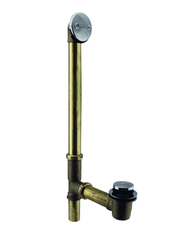 Westbrass d326-26 Tip Toe Bath Waste - 22 in. Make-Up, 17 Ga. Tubing - Polished Chrome