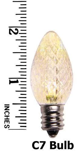 Holiday Lighting Outlet Faceted C7 Christmas Lights, Sun Warm White LED Light