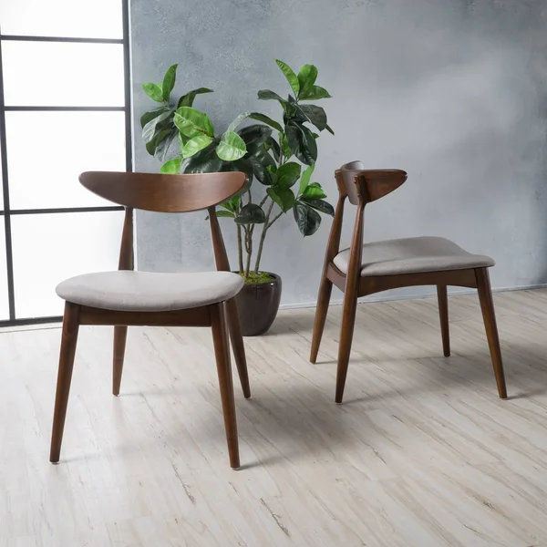 Christopher Knight Home Barron Dining Chair Set - Light Gray/Walnut