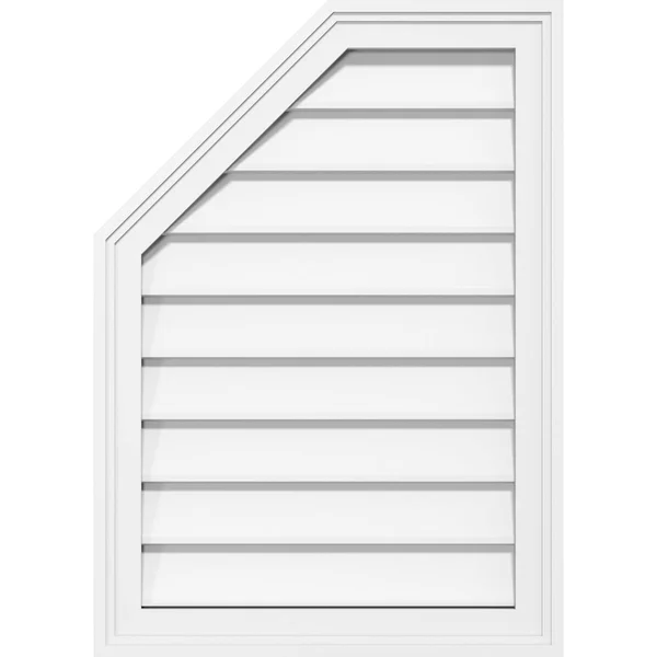 Ekena Millwork GVPOL24X3602SN 24x22W x 36x22H Octagonal Surface Mount PVC Gable Vent: Non-Functional - w/ 2x22W x 1-1/2x22P Brick
