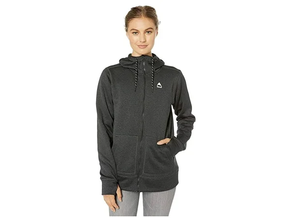 Burton Women's Oak Full-Zip Hoodie - True Black Heather, M