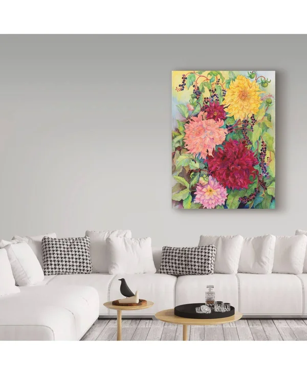 Trademark Fine Art Ali30588-C2432Gg Joanne Porter 'Dahlias and Wild Be