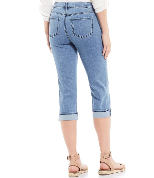 Nydj Marilyn Cuffed Crop Cool Embrace Denim Jeans - Womens, 4, Deleon