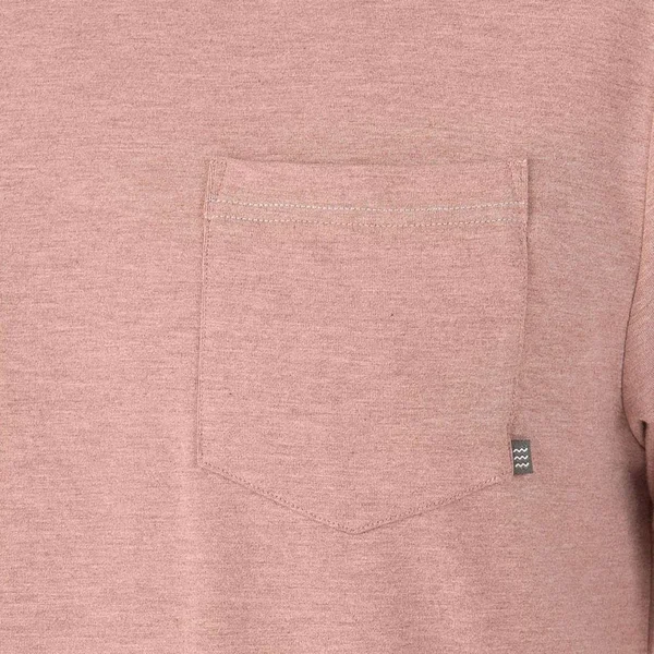 Free Fly Apparel Bamboo Flex Pocket Tee for Men - Heather Adobe Red - Large