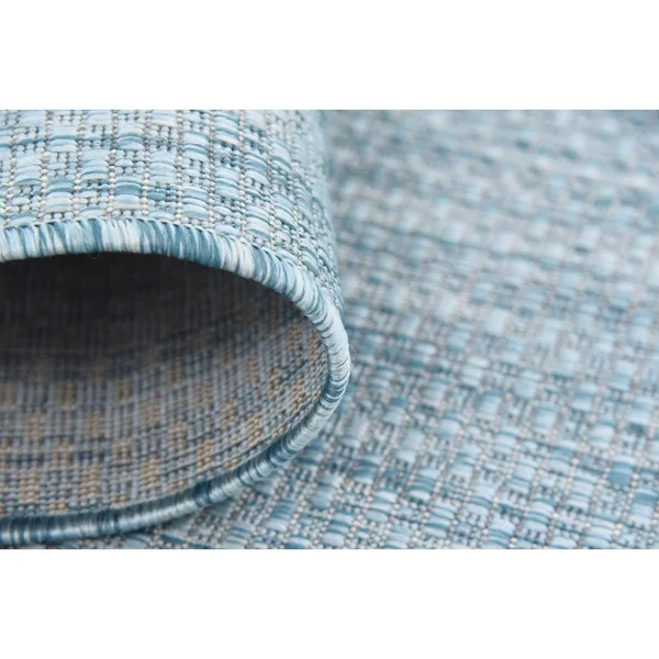 Unique Loom Outdoor Solid Area Rug - 6& x 9& Teal