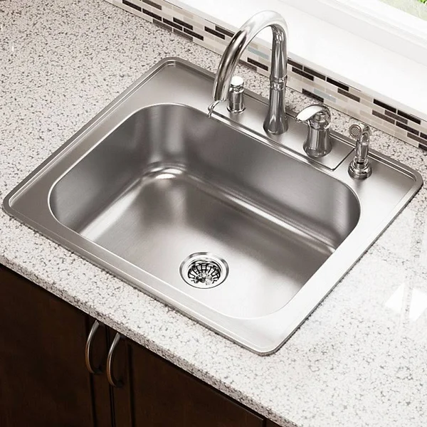 Mr Direct US1038T Single Bowl Topmount Stainless Steel Sink