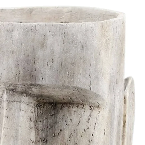Polyresin Face Planter with Unique and Textured Detailing, Large, Gray