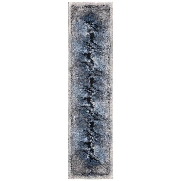 Safavieh Spirit 5&3x22 x 7&6x22 Rug in Blue and Charcoal
