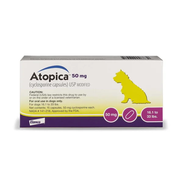 Atopica 50 mg for Dogs - 15 Capsules