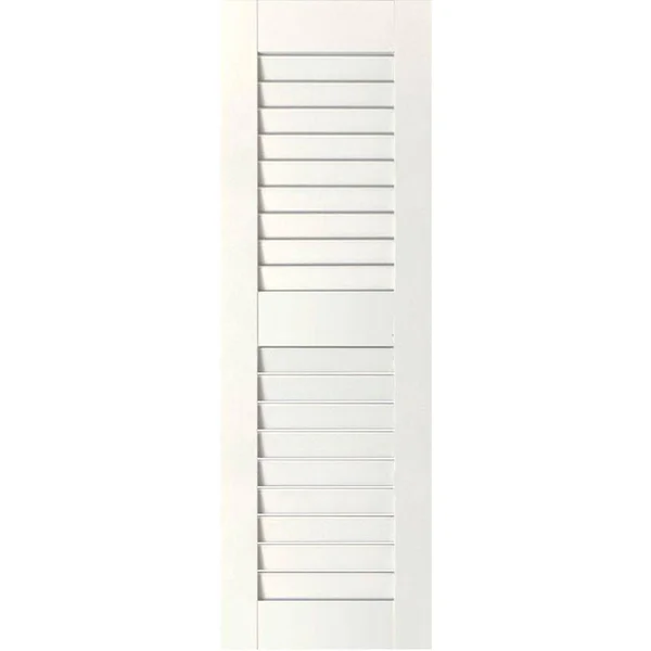 Ekena Millwork RWL12X075PRW Exterior Real Wood Western Red Cedar Open Louvered Shutters (Per Pair) - Primed, 12x22W x 75x22H