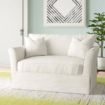 Estella Chair and A Half Body Fabric: Classic Bleach White