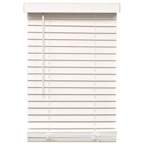 Designer's Touch 10793478411313 White Cordless Room Darkening 2 in. Faux Wood Blind for Window - 43 in. W x 72 in. L