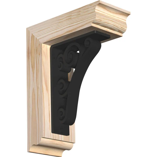 Ekena Millwork 3 1/2 inchw x 9 1/2 inchd x 12 inchh Tristan Traditional Ironcrest Smooth BRACKET, Douglas Fir (2 inchw x 5 1/2 i