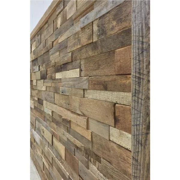 The Vintage Wood Floor Company 1 in. x 39.5 in. x 11.5 in. Reclaimed Natural American Barn Wood Wall PANEL - Brown
