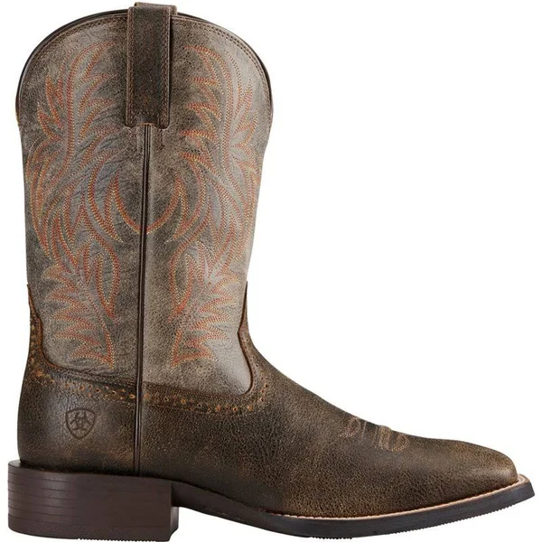Ariat Sport Western Wide Square Toe 9.5 Men's Brown