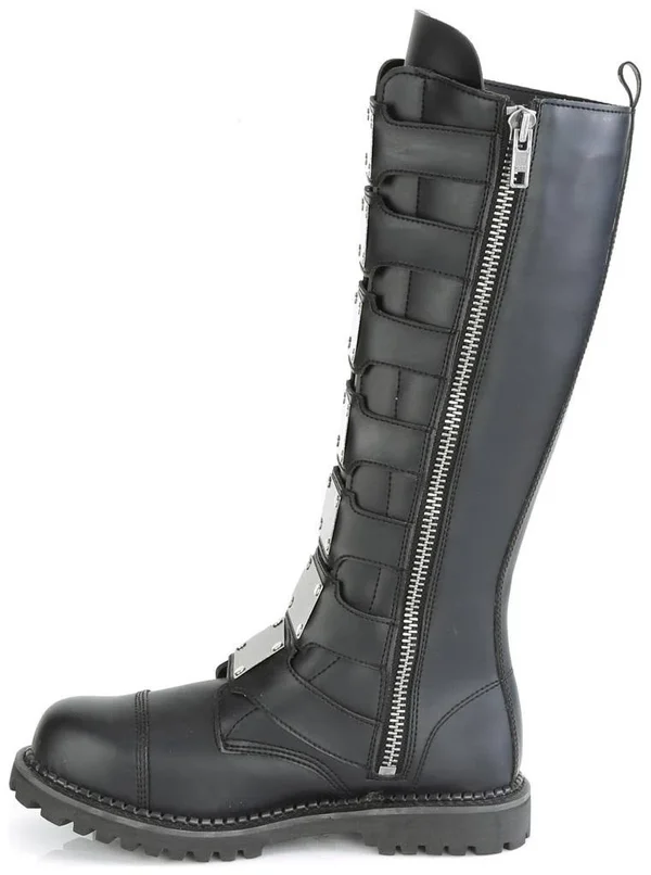 Demonia - Unisex Riot-21MP Boots Black Vegan, Size-12