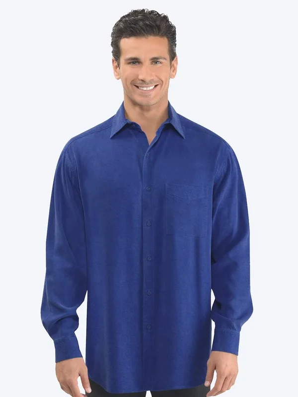 Tencel Men's Big Shirt- Midnight Teal - S