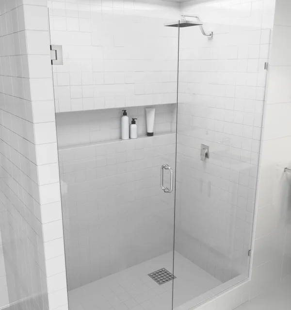 Glass Warehouse 78-in x 42.25-in Frameless Shower Door Wall Hinge Brushed Nickel, GW-WH-42-25-BN