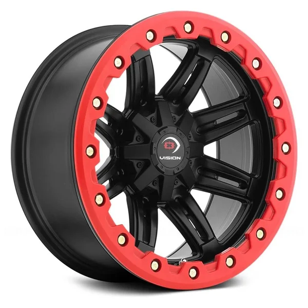 Vision 551-128110MBR4 551 FIVE-FIFTY-ONE ATV/UTV Matte Black with Red Lip Armor Wheel