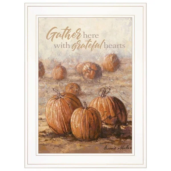 Gather Here with Grateful Hearts Bonnie Mohr Framed Print Black