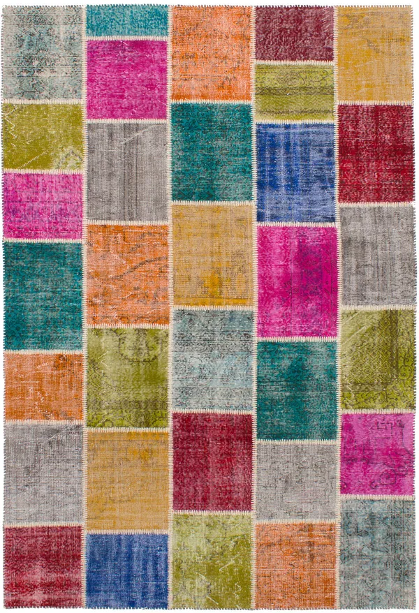 Hand-Knotted Color Transition Patch Light Orange, Red Wool Rug 6&7x22 x 10&0x22
