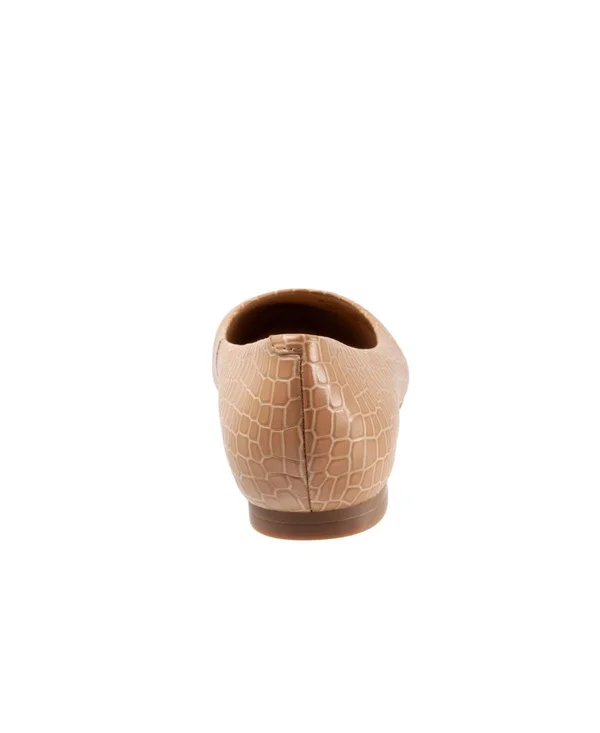 Trotters Women's Estee - Size: 5, Nude Croco Leather