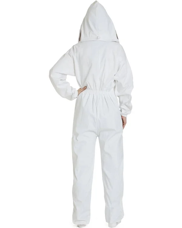 Natural Apiary Apiarist Beekeeping Suit - Polycotton - Non-Flammable Fencing Veil - Backyard Beekeeper White, 3XL
