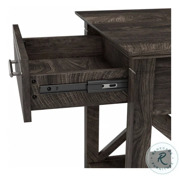 Bush Furniture Key West End Table with Storage - Dark Gray Hickory