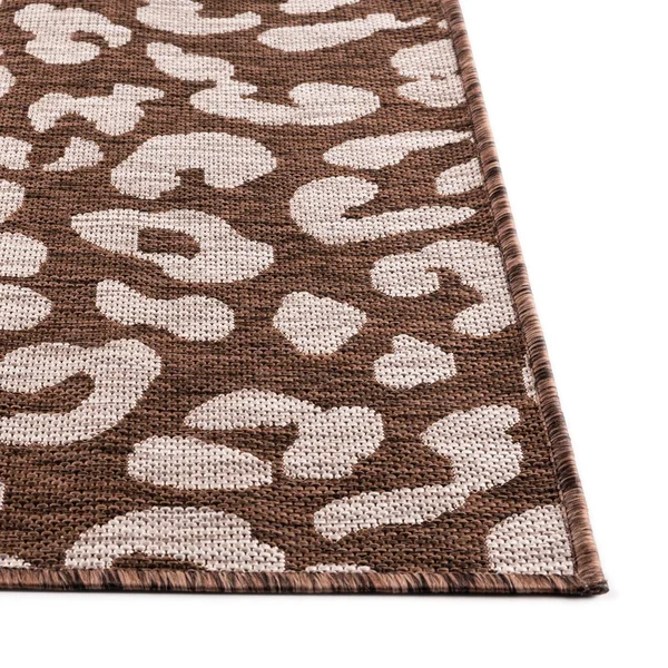 Outdoor Safari 10 ft Runner Brown Area Rug Indoor Outdoor Rug