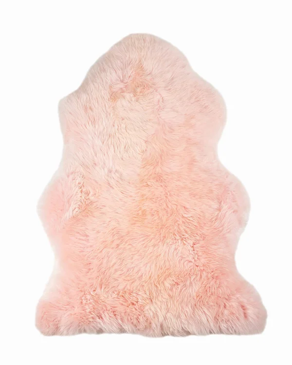 2& x 3& Pink Single Sheepskin Area Rug