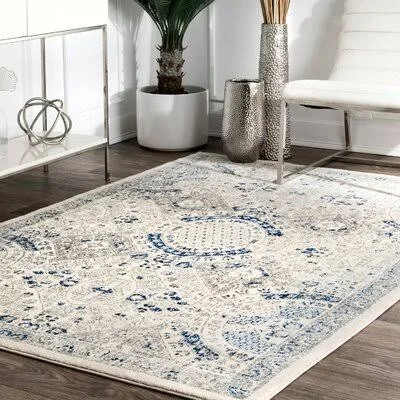 Kristine Blue Area Rug One Allium Way Rug Size: Rectangle 10& x 14&