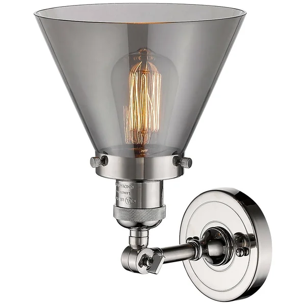 Innovations Lighting-Large Cone 1 Light Sconce-203-PN-G43