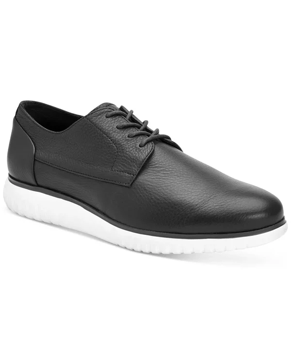 Calvin Klein Men's Teodor Leather Oxfords - Black White - Size 12