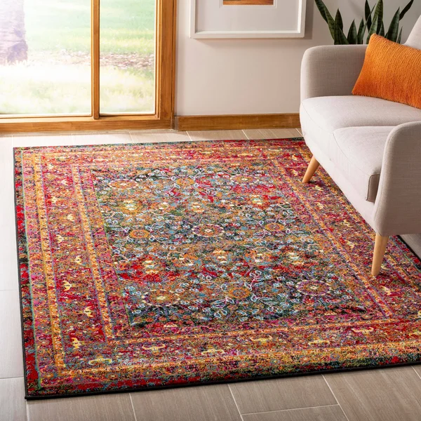 Safavieh CHR918Q Cherokee Red, Black Area Rug - 8& x 10&