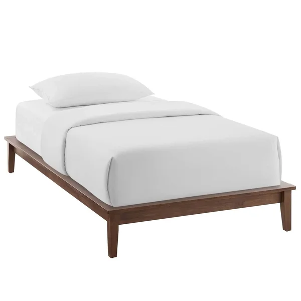 Modway Lodge King Wood Platform Bed Frame, White