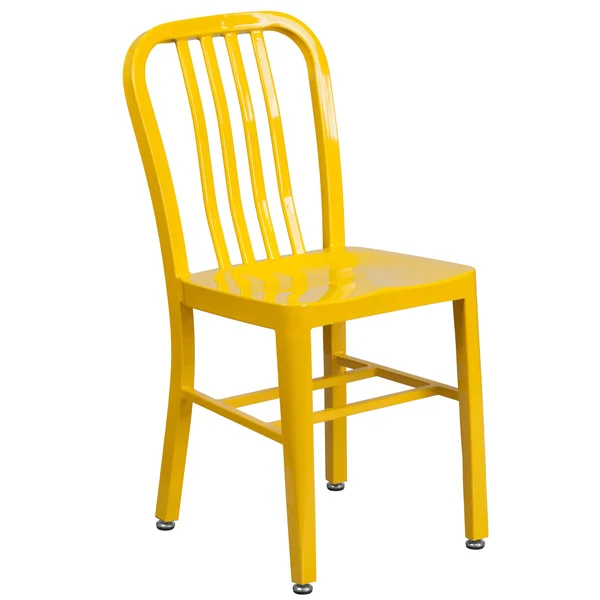 Black-Antique Gold Metal Indoor-Outdoor Chair - Flash Furniture