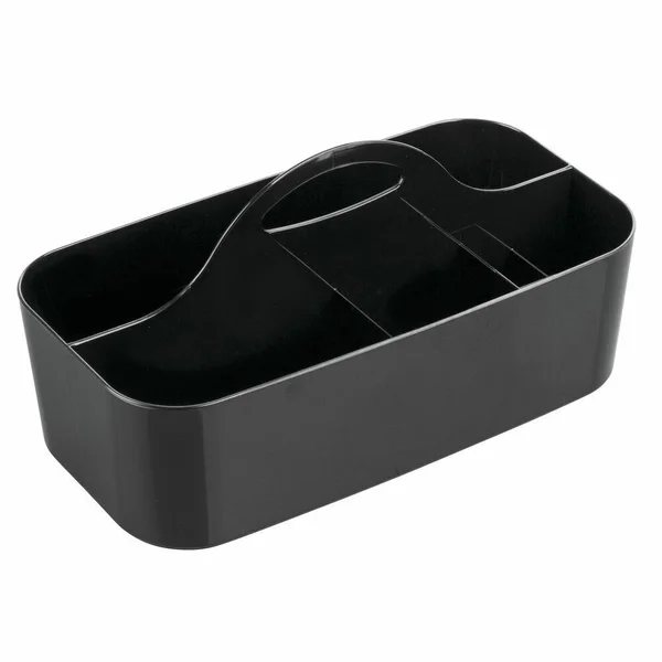 mDesign Plastic Portable Storage Organizer Caddy Tote - Divided Basket Bin with Handle for Bathroom, Dorm Room - Holds Hand Soap