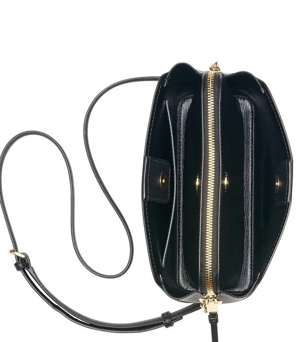 Calvin Klein Hailey Pebble Textured Snap Crossbody Bag - Black/Silver