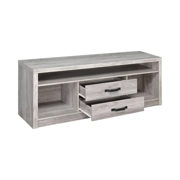 Bergeron Grey Driftwood 2-Drawer TV Console - 59 Inches in Width