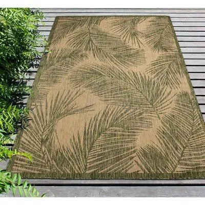Adal Floral Green Indoor - Outdoor Area Rug Beachcrest Home Rug Size: Rectangle 4&10x22 x 7&6x22